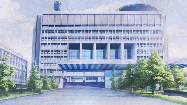 Night view of the prefectural police headquarters